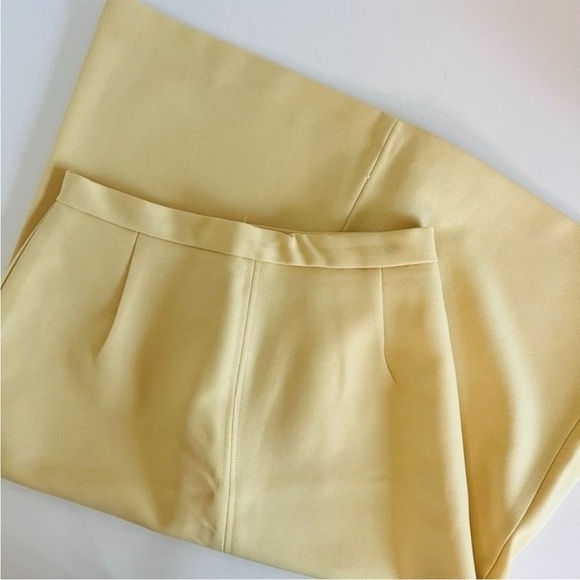 Vintage 70s Hippie Retro Pale Yellow Fitted Button Front Blazer & Midi Skirt Set - Picture 8 of 11